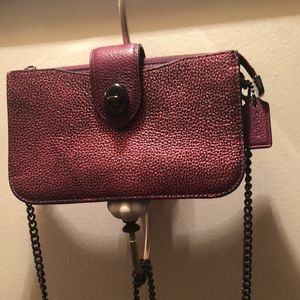 Authentic Coach Metallic Crossbody! Worn once! Gunmetal hardware!